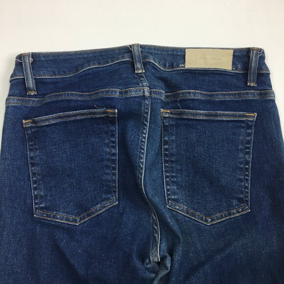 IRO Jarod Medium Wash Step Fray Hem 5 Pocket Logo Hardware Jeans - Picture 9 of 12
